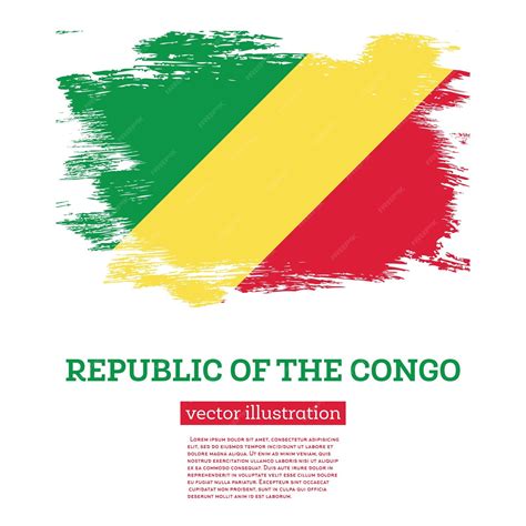 Premium Vector Republic Of The Congo Flag Isolated Realistic Wave Flag Of Republic Of The