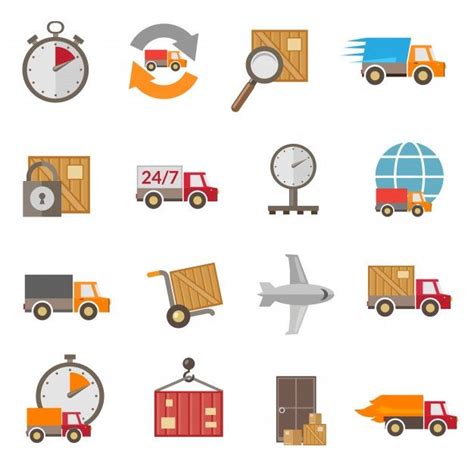 Free Vector Delivery Icons Set Icon Set Vector Free Free Icon Set