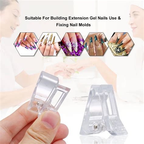 5pcs Polygel Quick Building Nail Tips Clips Finger Nail Uv Led Plastic