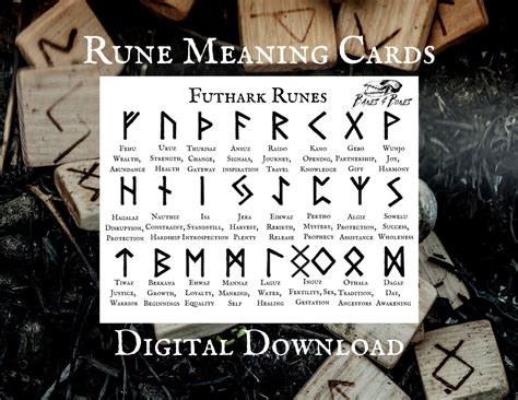 Rune Meaning Cards Learn Runes Digital Download Etsy Uk