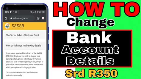 Srd R How To Change Bank Details Sassa Srd Ramaphosa Youtube