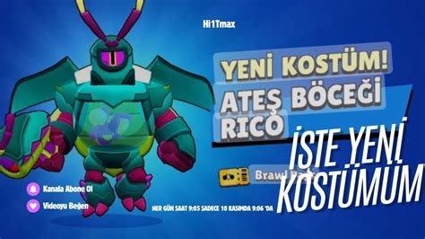 YENİ RİCO KOSTÜMÜM DENEDİM NASIL Brawl Stars YouTube