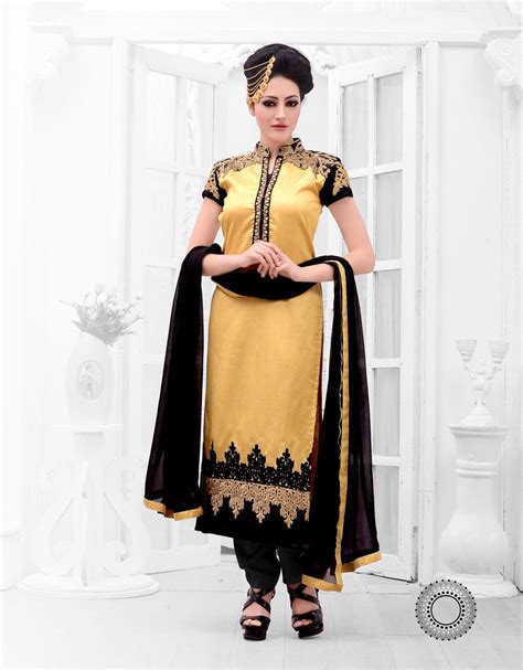 Mustard Raw Silk Churidar Suit