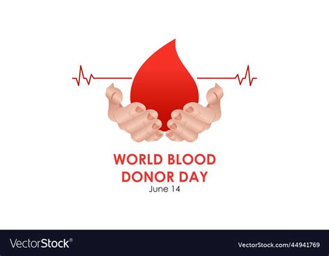 World Blood Donor Day Heart And Blood Drop Concept