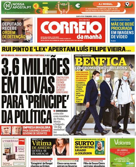 Capa do CM de hoje 3 6 milhões em luvas para príncipe da política