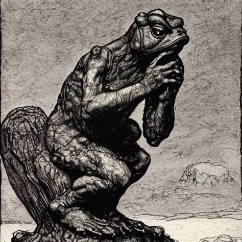 Toad Philosopher Toad In A Pose The Thinker Very Stable Diffusion