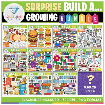 Build A Clipart Surprise Growing Bundle By Dazzling Clips Tpt