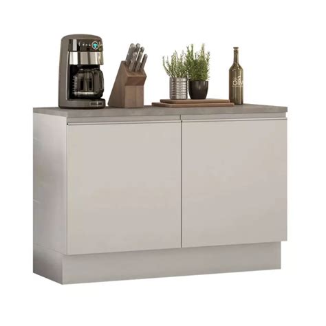 Mueble De Cocina Madesa Glamy 120 Cm 2 Puertas Con Tablero Blanco