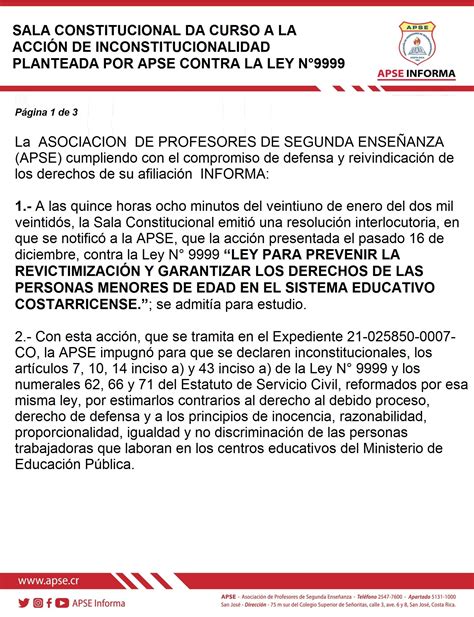 Sala Constitucional Da Curso A La Acci N De Inconstitucionalidad