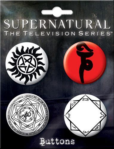 Supernatural Symbols Button Pack Seal Of Solomon Runes Card Set