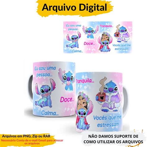 Arte Para Caneca Stitch Eu Sou Uma Pessoa Calma Elo7