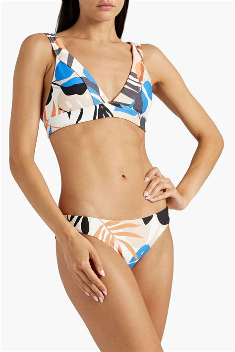 Seafolly Printed Ribbed Low Rise Bikini Briefs The Outnet