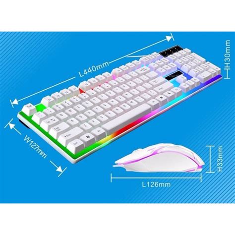 Kit Teclado Mouse Semi Mec Nico Gamer Led Rgb Branco Em Promo O Na