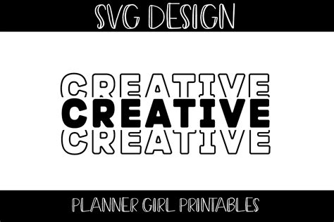 Creative Svg Design Word Lettering Graphic By Plannergirlprintables