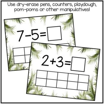 Tens Frame Addition and Subtraction Within 10 by No Worksheets Allowed