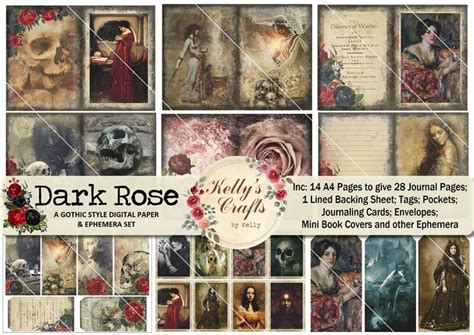 Gothic Journal Kit Dark Rose Supernatural Junk Journal Grungy Junk