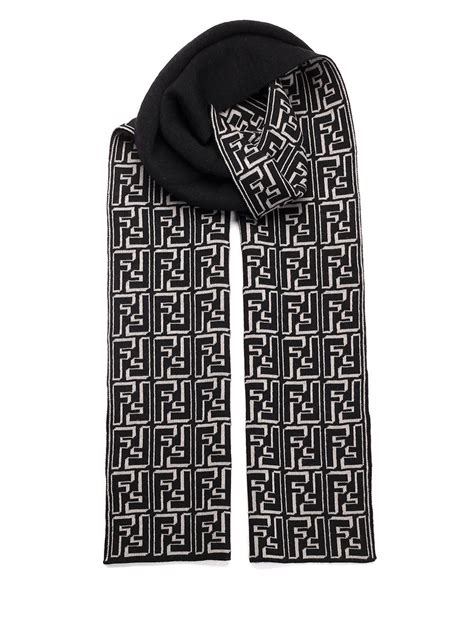 Fendi Ff Logo Scarf In Black Lyst