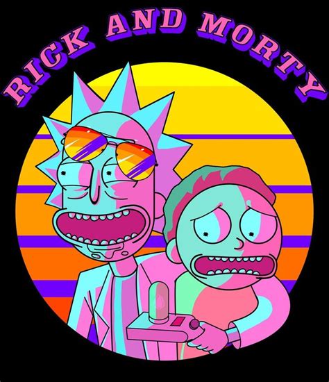 The Rick And Morty Logo Is Featured In This Graphic Art Style Which