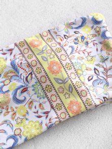 ZAFUL Ditsy Print Padded Bandeau Bikini Swimsuit In MULTI C ZAFUL 2025