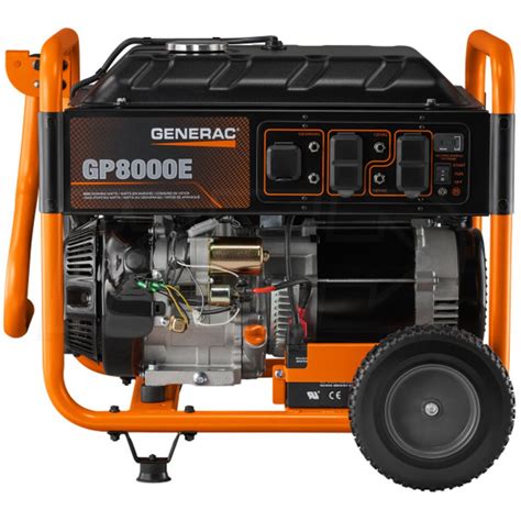 Generac 6954 Gp8000e 8000 Watt Electric Start Portable Generator