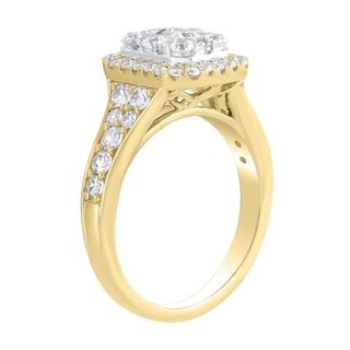 1-1/4 CT. T.W. Emerald Multi-Diamond Frame Engagement Ring in 10K Gold ...