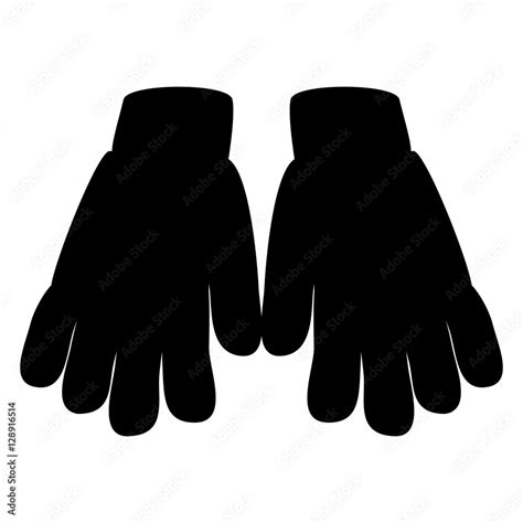 Winter Gloves Silhouette Icon Symbol Design. Vector leather, wool gloves illustration isolated ...