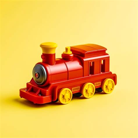 Premium AI Image | A beautiful mini toy train with a yellow background