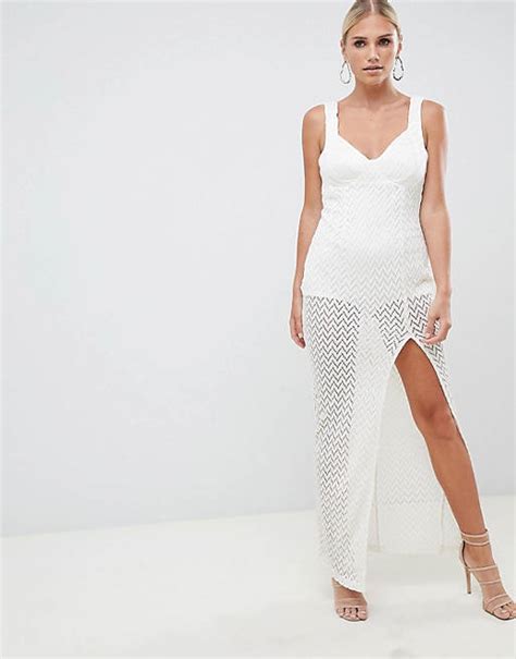 Asos Design Crochet Cupped Sheer Maxi Dress Asos