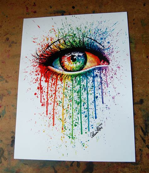 Signed Art Print Rainbow Eye Painting Pop Art Colorful Eye | Etsy