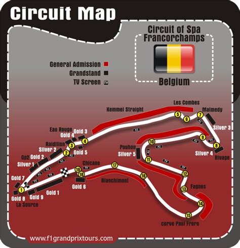 2019 BELGIAN F1 GRAND PRIX GRANDSTANDS AND CIRCUIT MAP F1 Grand Prix