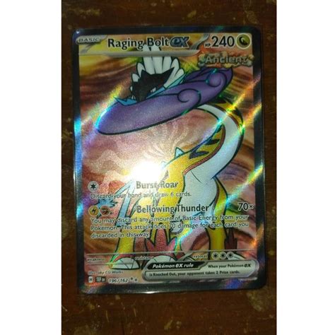 Raging Bolt Ex 196162 Full Art Secret Rare Pokemon Tcg Standard Eng Temporal Forces Tef