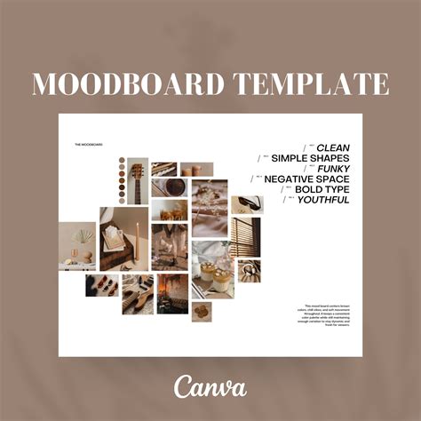 Canva Mood Board Template Branding Board Inspiration Board Editable