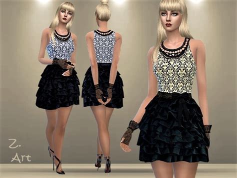 The Sims Resource Vintagez 13 Dress By Zuckerschnute20 • Sims 4 Downloads