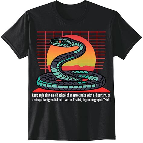 Unleash Your Inner Rebel With Our Retro Snake Black Tshirt A Fierce