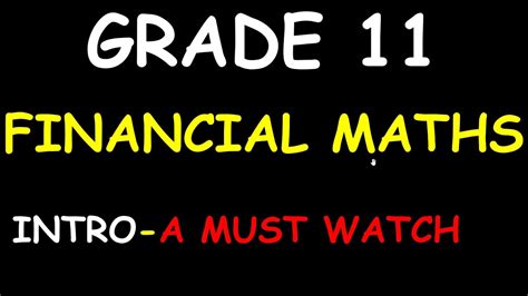 Grade Financial Mathematics Lesson Youtube