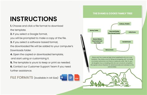 Family Tree Drawing Template in PDF, Word, Google Docs, Pages ...