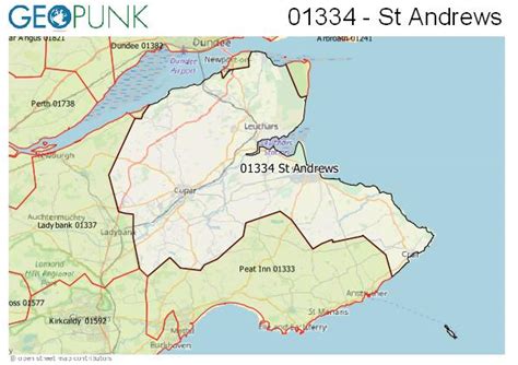 01334 View Map Of The St Andrews Area Code