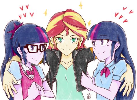 1348504 Safe Artist Aka Ryuga Sci Twi Sunset Shimmer Twilight