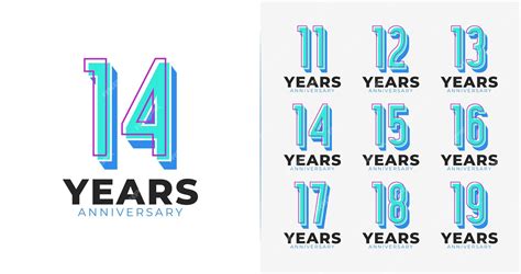 Premium Vector Set Of Creative Anniversary Logo With Fun And 3d