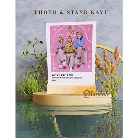 Jual Cetak Foto Custom Stand Kayu Kado Custom Ulang Tahun Kado