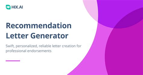 Free Letter Of Recommendation Generator For Business Employee And Job Hixai