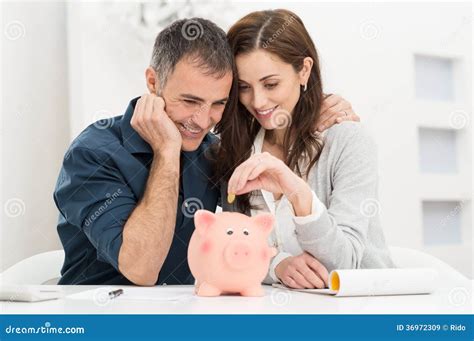 Couple Saving Money Stock Image Image Of Happiness Budget 36972309