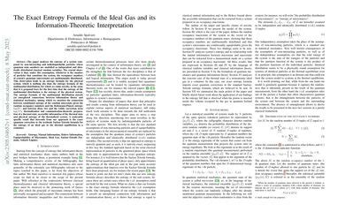 The Exact Entropy Formula of the Ideal Gas and its Information ...