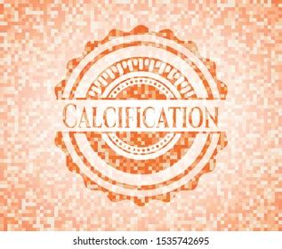 Calcification Orange Mosaic Emblem Background Stock Vector Royalty