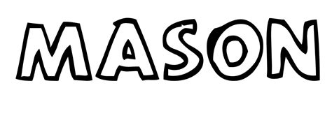 Mason Name Coloring Pages Coloring Pages