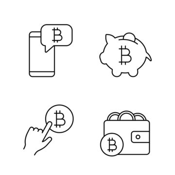 Cryptocurrency Logo Set Symbol Outline Vector Vector Symbol Outline