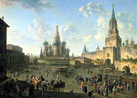 Filered Square In Moscow 1801 By Fedor Alekseev Wikimedia Commons