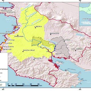 Mapa De Las Principales Rutas Fluviales Y Puertos De Guanacaste