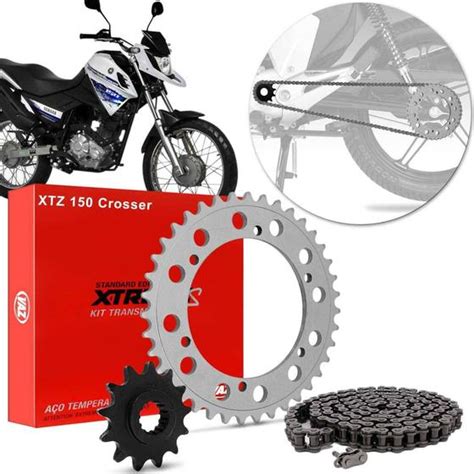 Kit Relação Transmissão Yamaha XTZ Crosser 150 2014 A 2018 Vaz Xtreme