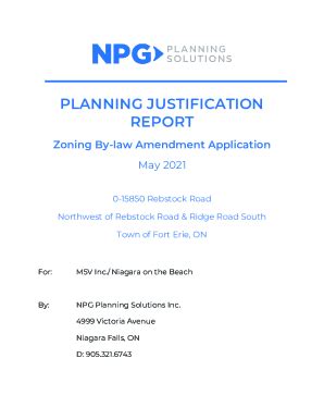 Fillable Online Planning Justification Report Zoning By Law Amendment